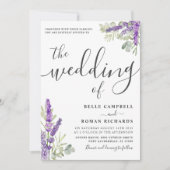 Boho Watercolor Lavendel Bloemen Bruiloft Kaart (Voorkant)