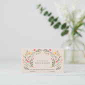 Boho Watercolor Lente Wilde Bloem Visitekaartje (Staand voorkant)