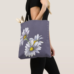 Boho Watercolor Madeliefjes Bloem Kerst Cadeau Tote Bag