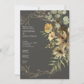 Boho Watercolor Neutrale Kleuren Trouw Uitnodiging (Voorkant)