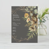 Boho Watercolor Neutrale Kleuren Trouw Uitnodiging (Staand voorkant)