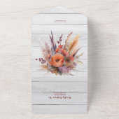 Boho Watercolor Pampagras Bruiloft All In One Uitnodiging (Buitenkant)