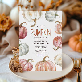 Boho Watercolor Pompoen Baby Shower Kaart