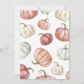 Boho Watercolor Pompoen Baby Shower Kaart (Achterkant)