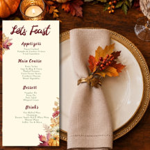 Boho Watercolor Pompoen & Bladeren Thanksgiving