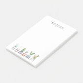 Boho Watercolor Potplant | Monogram Briefpapier Post-it® Notes (Schuin)