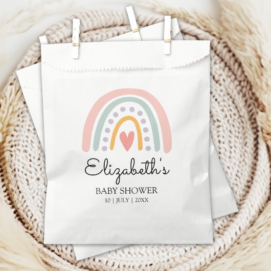 Boho Watercolor Rainbow Baby Shower Girl Bedankzakje