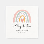 Boho Watercolor Rainbow Baby Shower Girl Servet (Voorkant)