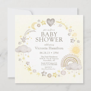 Boho Watercolor Regenboog Baby Shower Kaart