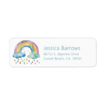 Boho Watercolor Regenboog Baby Shower Retouradres