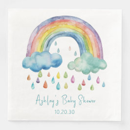 Boho Watercolor Regenboog Baby Shower Servet