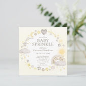 Boho Watercolor Regenboog Baby Sprinkle Kaart (Staand voorkant)