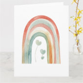 Boho Watercolor Regenboog Kaart (Gele Bloem)