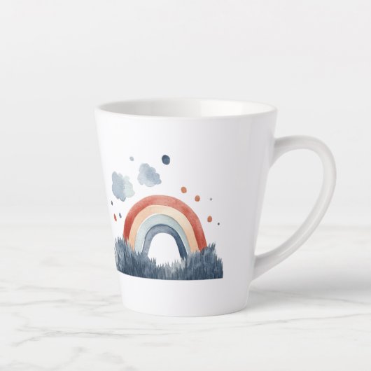 Boho Watercolor Regenboog Latte Mok (Rechts)