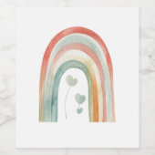 Boho Watercolor Regenboog Wijn Etiket (Enkel label)