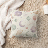 Boho Watercolor Ruimte & Planeten Naadloos Patroon Kussen (Deken)