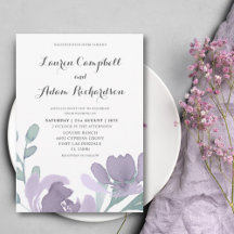 Boho Watercolor Stof Paarse Bloemen Bruiloft
