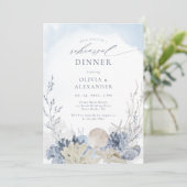 Boho Watercolor Strand Rehearsal Dinner Kaart (Staand voorkant)