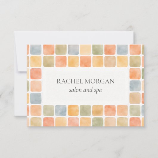 BOHO WATERCOLOR TEGELS WARME PASTEL cadeaukaart (Voorkant)