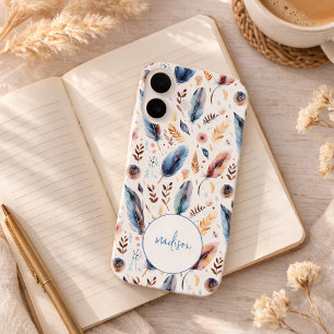 Boho Watercolor Veer Bloemstuk Persoonlijk iPhone 16 Hoesje