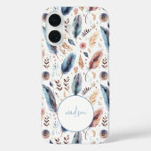 Boho Watercolor Veer Bloemstuk Persoonlijk Case-Mate iPhone Case (Achterkant)