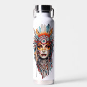 Boho Watercolor Vrouw RVS Waterfles (Voorkant)
