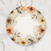 Boho Watercolor Warme Bloemige Herfst Bruiloft Dan Bedankjes Labels (Achterkant)
