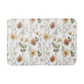 Boho Watercolor Wilde Bloem Badmat (Voorkant)