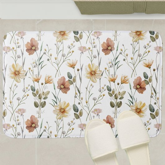 Boho Watercolor Wilde Bloem Badmat