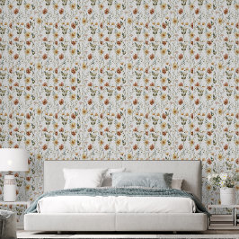 Boho Watercolor Wilde Bloem Behang