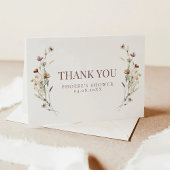 Boho Watercolor Wilde Bloem Bruidsdiner Vouwkaart Bedankkaart