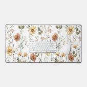 Boho Watercolor Wilde Bloem Bureaumat (Keyboard & Muis)