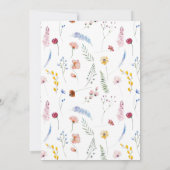 Boho Watercolor Wilde Bloem Calligrafie Bruiloft Kaart (Achterkant)