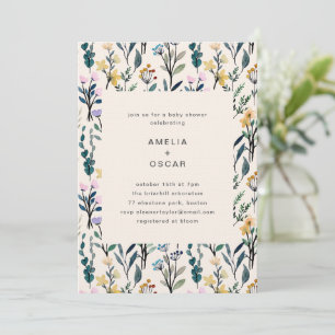 Boho Watercolor Wilde Bloem Couples Baby Shower Kaart