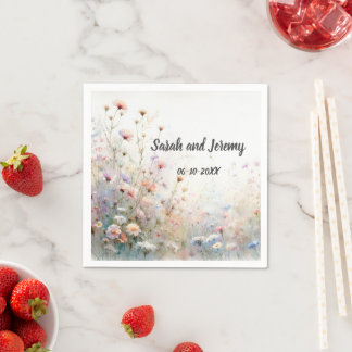 Boho Watercolor Wilde Bloem Florale Aanpassen Servet