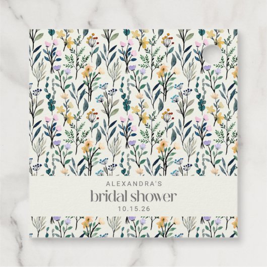 Boho Watercolor Wilde Bloem Huwelijksfeest Bedankjes Labels (Achterkant)