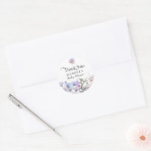 Boho Watercolor Wilde Bloemen Bedankkaartje Ronde Sticker (Envelop)