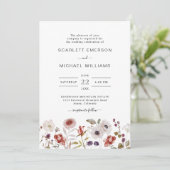 Boho Watercolor Wilde Bloemen Bruiloft Kaart (Staand voorkant)