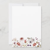 Boho Watercolor Wilde Bloemen Bruiloft Kaart (Achterkant)