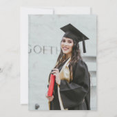 Boho Watercolor Wilde Bloemen Foto Afstudeerfeestj Kaart (Achterkant)