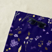 Boho Watercolor Wilde Bloemen Navy Strandlaken (In situ)