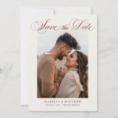 Boho Watercolor Wildebloem Foto Bruiloft Save The Date (Voorkant)