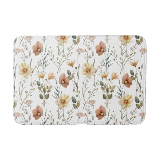 Boho Watercolor Wildflower Badmat (Voorkant)