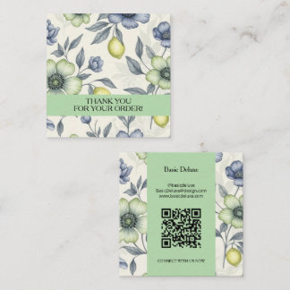 Boho Watercolor Wildflower bedankkaart Vierkante Visitekaartje