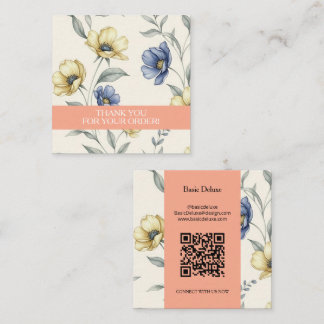 Boho Watercolor Wildflower Bedankkaart Vierkante Visitekaartje