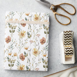 Boho Watercolor Wildflower Cadeaupapier