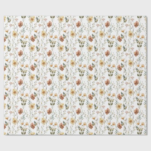 Boho Watercolor Wildflower Cadeaupapier (Vlak)