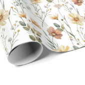 Boho Watercolor Wildflower Cadeaupapier (Rol Hoek)