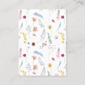 Boho Watercolor Wildflower Calligraphy Wedding Informatiekaartje (Achterkant)