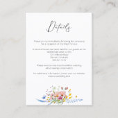 Boho Watercolor Wildflower Calligraphy Wedding Informatiekaartje (Voorkant)